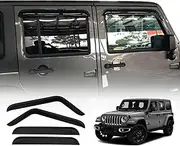 OAD4X4 Weathershields Compatible with Jeep Wrangler JL Series 2018-Onwards, Weather Shields Window Visors Wind Deflectors Sun Rain Guard 4PCS Set