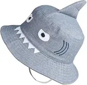 [jerague] HUIXIANG Baby Toddler Kid Summer Sun Protection Navy Striped Hat for Boys and Girls