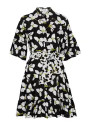 Diane Von Furstenberg Beata Floral-print Cotton Mini Dress - Black - S S