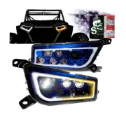 Blue RZR LED Headlight Halo Turn Signal Kit Street Legal Dual Color Switchback