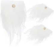 1 Set Precut Gnome Gnome Beard Handmade Materials Christmas Holiday Party Decoration Gnomes Beard Gnome Craft Supplies Artificial Fake Dwarf Beards Wood Gnomes Bead White
