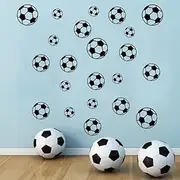 43 Pcs Soccer Stickers, Kids Soccer Ball Stickers Decals for Kids Room, Football Wall Decal Sticker Vinyl Art DIY Sticker for Boys Bedroom Playroom Living Room Window Door Decoration