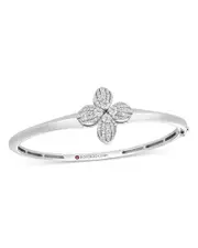 Roberto Coin 18K White Gold Love in Verona Diamond Flower Bangle Bracelet - Exclusive