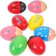 NAMOARLY 8pcs Boys and Girls Musical Egg Wooden Percussion Toys Educational Rhythm Instruments for Toddlers