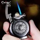 JOBON Metal Rocker Arm Butane Lighter Windproof Blue Flame Turbo Torch Outdoor