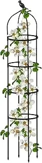 Trellis for Climbing Plants Outdoor - 5.7 Ft Adjustable Metal Garden Obelisk | Heavy-Duty Plant Support for Jasmine Clematis Grapes Cucumber Roses | Patio Pathway Backyard Garden Vertical Frame