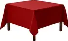 Square Tablecloth - 52 X 52 Inch Red Table Cloth for Small Square or round Table