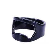 Stainless Steel Openers Finger Ring Shape Bottle Opener Bar Tools Kitchen Opening Tools BLACK COLOR