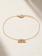 [Andrea Fohrman] Andrea Fohrman - Mini Rainbow 14-karat Gold, Sapphire And Emerald Bracelet - One size One size Gold
