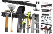 Garage Garden Tool Organizer Wall Mount, Tool Storage 64 inch 4 Rails 12 Hooks