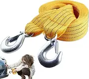 Tow Rope for Car - Nylon Recovery Rope for Vehicles - Yellow Vehicles Sturdy Recovery Pull Strap for Cars, Auto, Rvs, Trucks