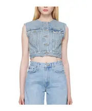 Leo cotton denim vest S,XS Blue