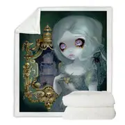 Dark Art Miss Havisham Ghostly Pale Beautiful Girl Throw Blanket