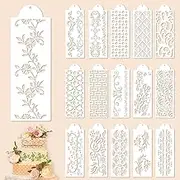 wadafen 16 Pcs Cake Stencil,Cake Stencils Decorating Buttercream,Cake Decorating Stencils, Floral Cake Stencils,Cake Side Pattern Stencils,Baking Stencils,for DIY Cakes,Biscuits,Desserts