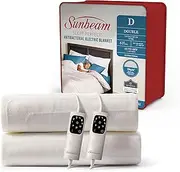 Sunbeam Sleep Perfect Antibacterial Electric Blanket Double Bed | Fully Fitted, Washable, Auto-Off Timer, Safety Overheat Protection, Dual Controls BLA6341