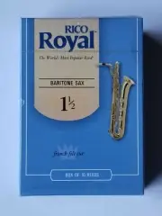 NEW RICO ROYAL BARITONE SAXOPHONE REEDS, STRENGTH 1.5, 10-PACK