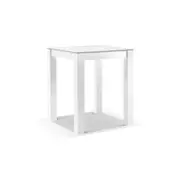 Hugo Outdoor Ceramic Top Square Aluminium Bar Table 0.9m - White