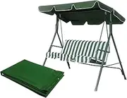 Swing Chair Canopy Replacement, 2 Seater Porch Swing Canopy Garden Swing Seat Canopy Cover Waterproof Windproof Heavy Duty Rip Proof Garden Hammock Top Cover (Color : Green, Size : 65"x45"x6")