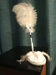 white feather pen with crystal and pearl accents - Lillian Rose -