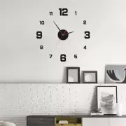 DIY 3D Wall Clock 40CM Frameless Modern Mirror Stickers Home Office Hotel Decor