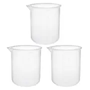 3pcs Clear Measuring Cup Labs PP Plastic Graduated Beakers 500ml