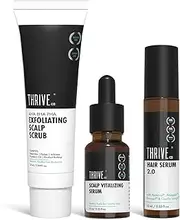 ThriveCo Hair Fall & Repair Kit | Exfoliating Scalp Scrub (25ml) | Vitalizing Serum (10ml) | Hair Serum 2.0 Roll On | Promotes Hair Growth, Clears Dandruff & Buildup | Travel-Friendly