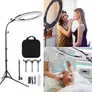 38W 18 inch Bi-Color Dimmable LED Ring Light Beauty Light Kit with Tripod, Remote Control,Soft Tube,3200-5600K for Camera YouTube,Make up,Selfie,Video Shooting Portrait Eyebrow