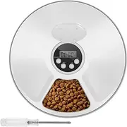 Automatic Small Dog Feeder with Timer, Cordless Wet Pet Food Dispenser, 6 Meals Pet Wet Food Dispenser Programmable Timed Battery Operated Auto Feeder or Wet Fry Food Snacks
