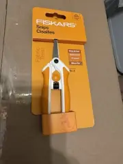 Fiskars No. 5 Micro-Tip Easy Action Scissors Spring Assist Orange, White 180500