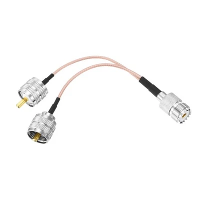 1 Pcs 6" UHF SO239 Female to Dual UHF PL259 Male Connectors for GPS Devices