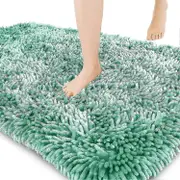 Premium Bathroom Rug Non Slip Fluffy Bath Mat Incredibly Soft Comfortable extra Thick Green 60x90cm