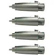4 pack XLR 3pin female to RCA male pro audio pa dj mic connector mixer adapter