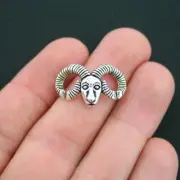 6 Ram Connector Charms Antique Silver Tone - SC4208