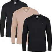 [JRC Just Royal Clothing] JRC 3, 4 Pack Men's Short/Long Sleeve V-Neck T-Shirts, Comfortable V-Neck Tops for Gym, Running, Training and Casual Outings