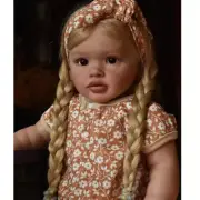 26" Finished Reborn Baby Doll Toddler Girl Cloth Body Rooted Long Hair Art Toy