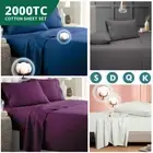Organic Cotton Bed Sheet Set Ultra Comfortable Single/Double/Queen/King 2000TC