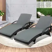 Livsip Outdoor Sun Lounge Chair Rattan Wicker Lounge Day Bed Patio Furniture