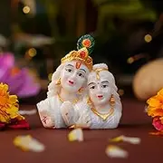Servdharm Radha Krishna Idol Murti Statue for Home Puja & Festival Gifting (Radha Krishna Face)