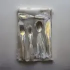 Nickel Bronze Gold Metal Flatware Fork Knife Spoon 4 Place Set of 16 Silverware