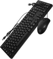Full Size Keyboard Mouse Set Wired Keyboard Mouse French Characters Powered Ergonomic Design