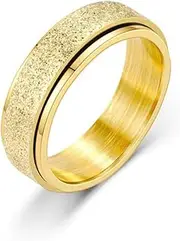 [BIGTEDDY] Anti-Anxiety Spinner Fidget Rotating Rings Men Women Band Stainless Steel Moon Rose Gold #11