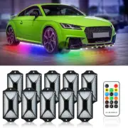 Universal 10 x RGB LED Pods Rock Light Kits Underglow Glow Neon Lamp Waterproof