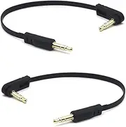 3.5mm Audio Cable, Kework 2-Pack 15cm 1/8" 3.5mm TRS Male to TRS Male Stereo Jack Audio Cable AUX Cord for Headphone, Car Stereo, Home Stereo and More Single Angle