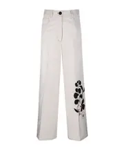 Forte Forte Floral Wide Leg Pants 1,3 White