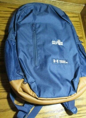 NWT Under Armour Athletes IMG Junior Blue/ Brown Golf Tour Large Backpack 522