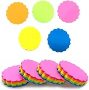 Saktopdeco Mini Colorful Sticky Notes lace Round Shaped Sticky Notes Fun Self-Stick Memo Pads Set for Office School (4 Pads 400 Sheets)