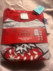 2Pc Falls Creek Sleepwear Llama Smow Theme PJ Set Long Sleeve Top/Pant -L 10/12