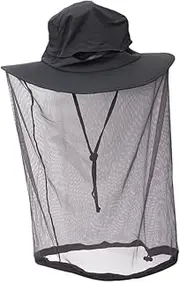 Kisangel Mosquito Net Hat Breathable Head Cover for Outdoor Fishing Sun Protection and Insect Defense Dark