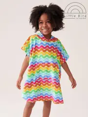 Little Bird by Jools Oliver Multi Pastel Rainbow 100% Cotton Hooded Towelling Beach Poncho (523934) | $46 - $55