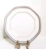 4 Mikasa Palatial Platinum Octagonal Luncheon Plates Accent / Salad L3235 NWT